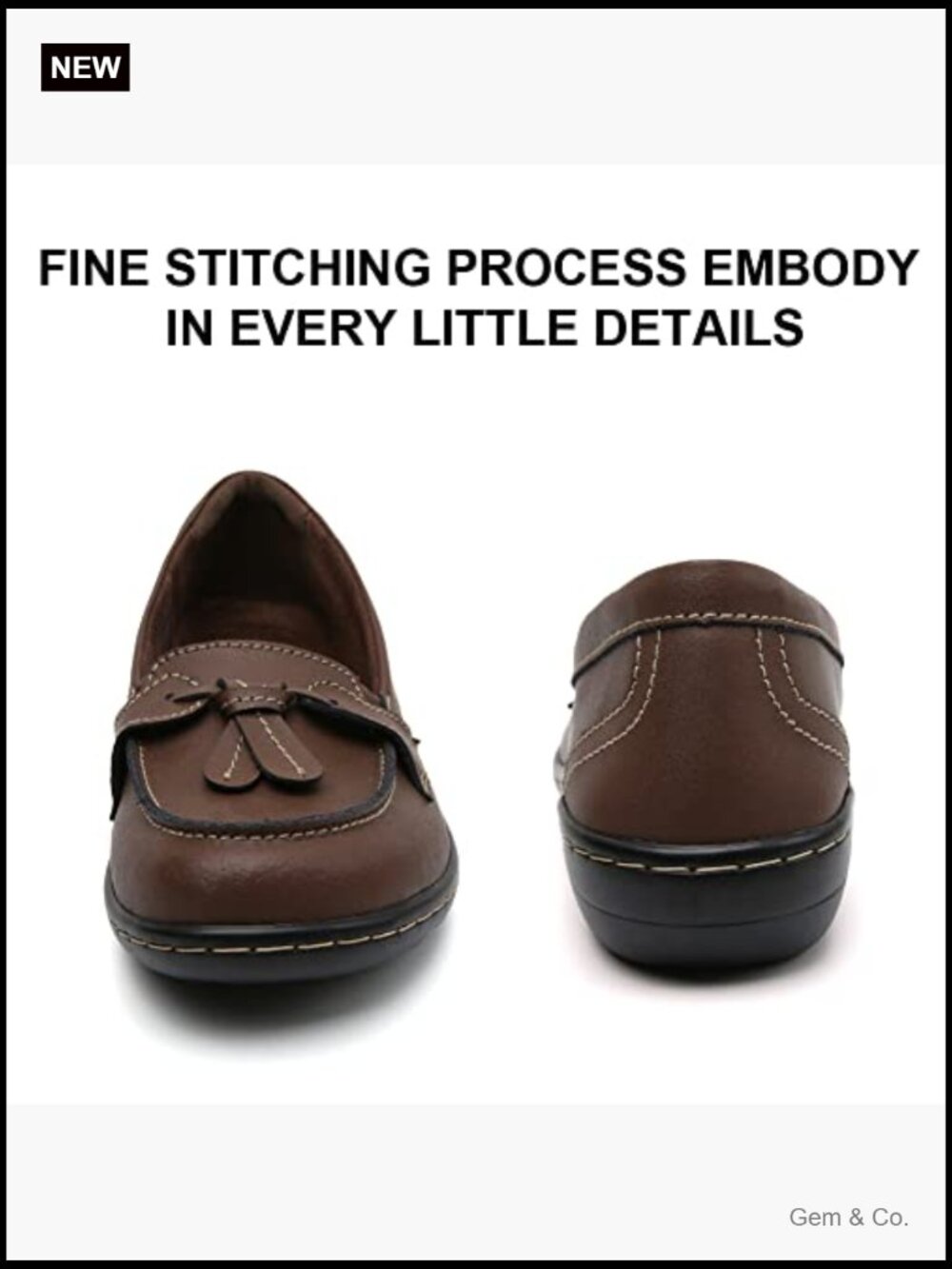 Genuine Leather Loafers Slip On Comfort Memory Foam Dress Shoes - Picture 4 of 7